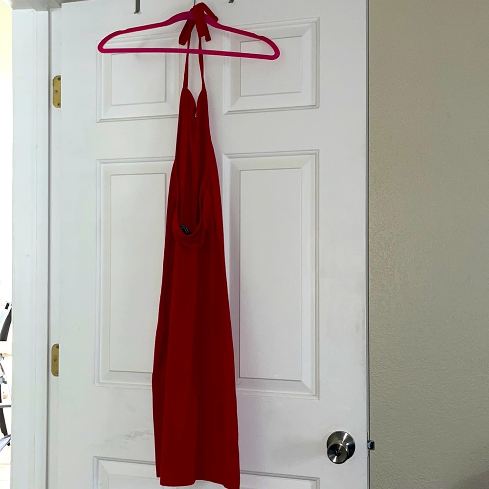 Halter top dress red
